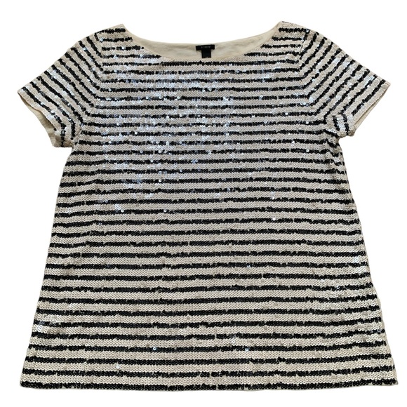 J. Crew Tops - ✨J. Crew Sequin Striped Short Sleeve Top